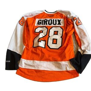 Philadelphia Flyers Claude Giroux Captain Patch Jersey Large Reebok Orange Black